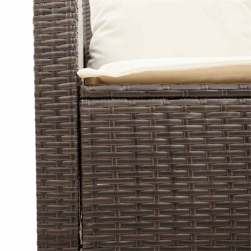 Afuera Living Medium PE Rattan Garden Sofa Set With Removable Covers in Brown