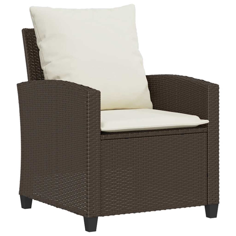 Afuera Living Medium PE Rattan Garden Sofa Set With Removable Covers in Brown