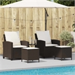 Afuera Living Medium PE Rattan Garden Sofa Set With Removable Covers in Brown