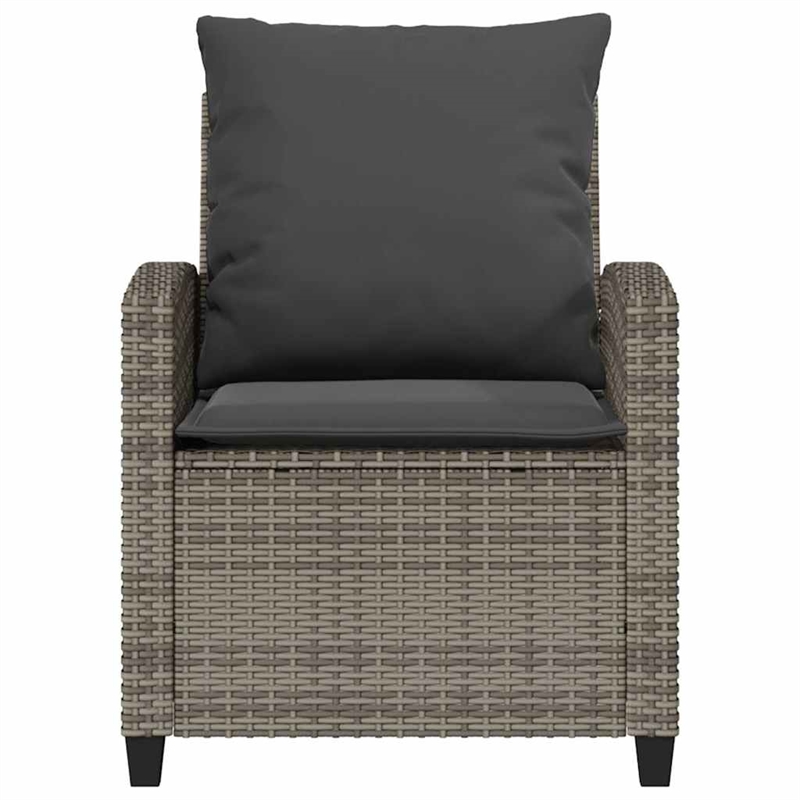 Afuera Living Large PE Rattan Garden Sofa Set With Removable Covers in Gray