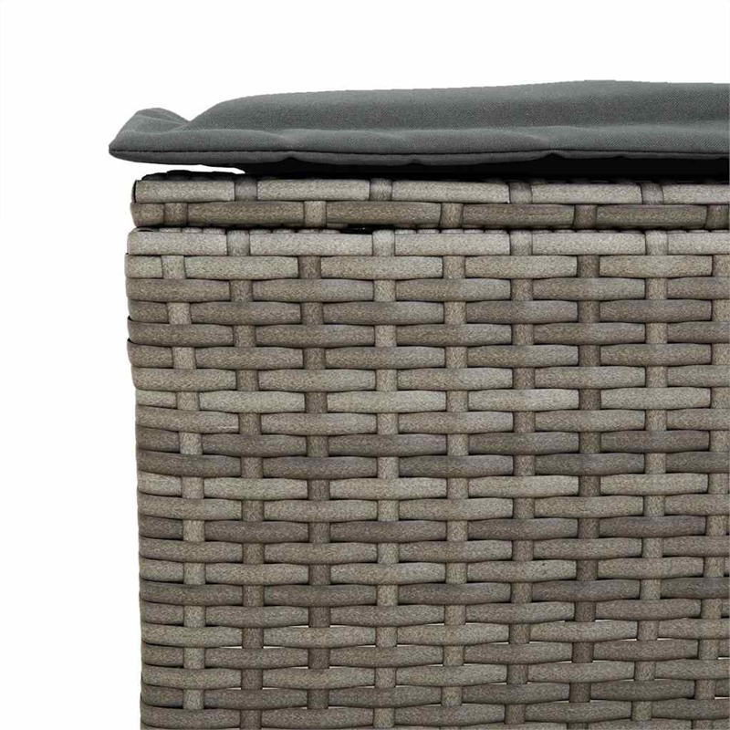 Afuera Living Large PE Rattan Garden Sofa Set With Removable Covers in Gray