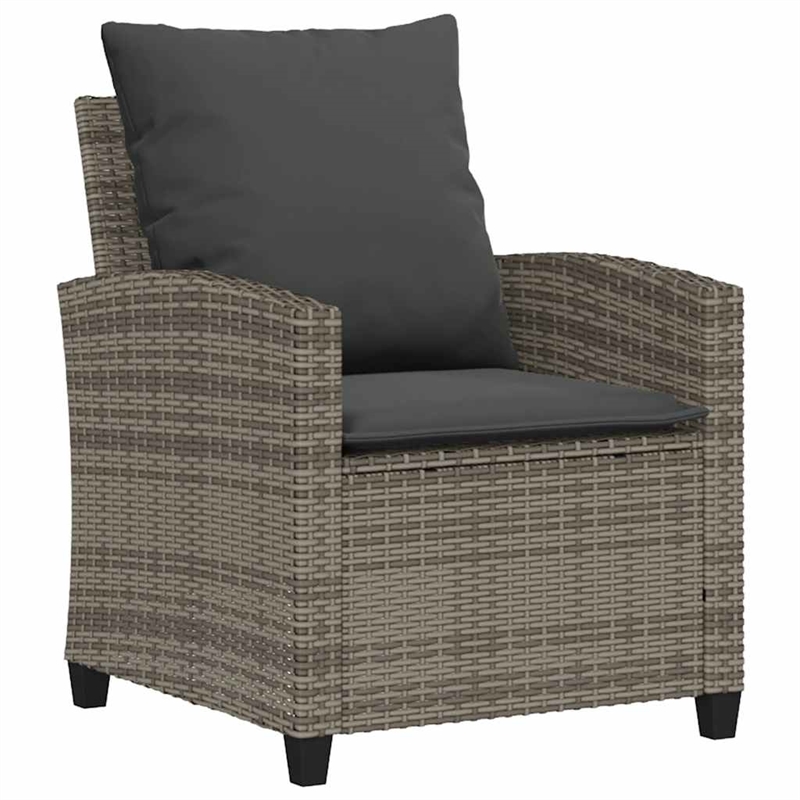 Afuera Living Large PE Rattan Garden Sofa Set With Removable Covers in Gray
