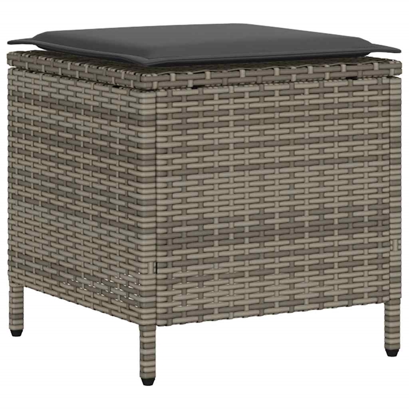 Afuera Living Large PE Rattan Garden Sofa Set With Removable Covers in Gray