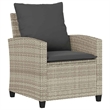 Afuera Living Medium Rattan & Powder-Coated Steel Garden Sofa Set in Light Gray