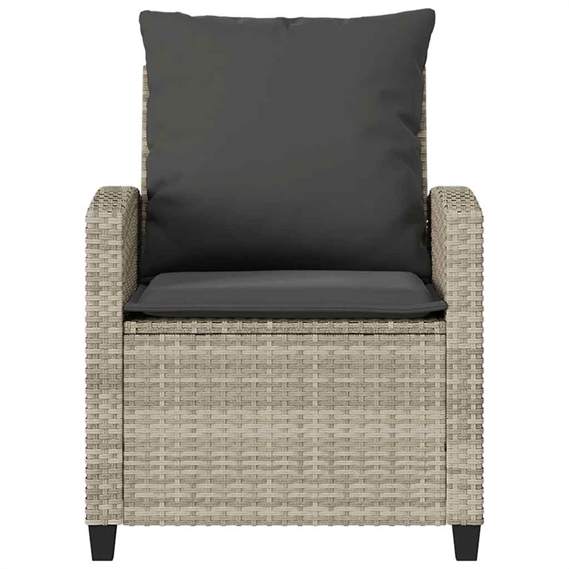 Afuera Living Medium Rattan & Powder-Coated Steel Garden Sofa Set in Light Gray