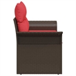 Afuera Living Brown Poly Rattan Garden Sofa With Cushions in Red