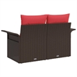 Afuera Living Brown Poly Rattan Garden Sofa With Cushions in Red