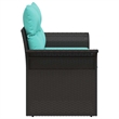 Afuera Living Black Poly Rattan Garden Sofa With Cushions in Turquoise