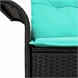 Afuera Living Black Poly Rattan Garden Sofa With Cushions in Turquoise