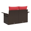 Afuera Living Brown Poly Rattan Garden Sofa With Cushions in Red