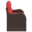 Afuera Living Brown Poly Rattan Garden Sofa With Cushions in Red