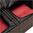 Afuera Living Brown Poly Rattan Garden Sofa With Cushions in Red