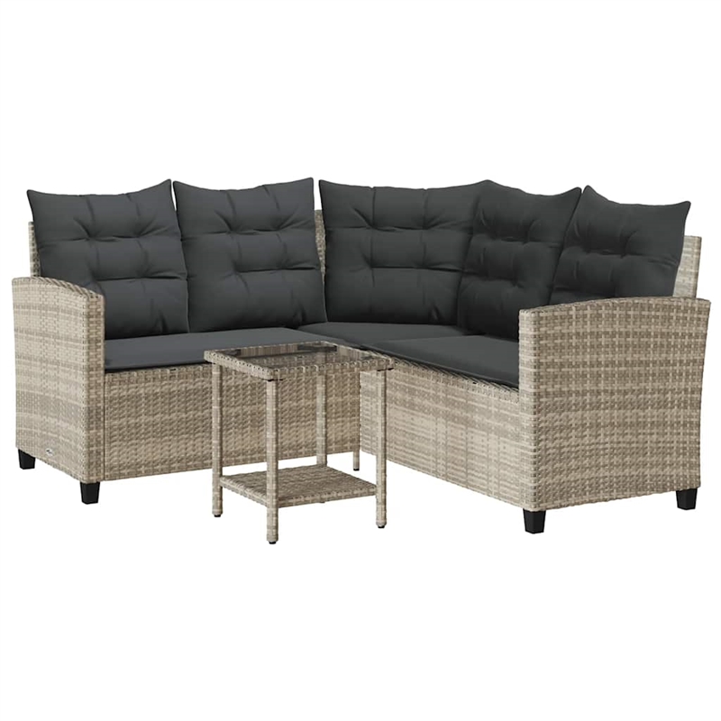 Afuera Living Contemporary Durable Rattan Garden Sofa in Light Gray