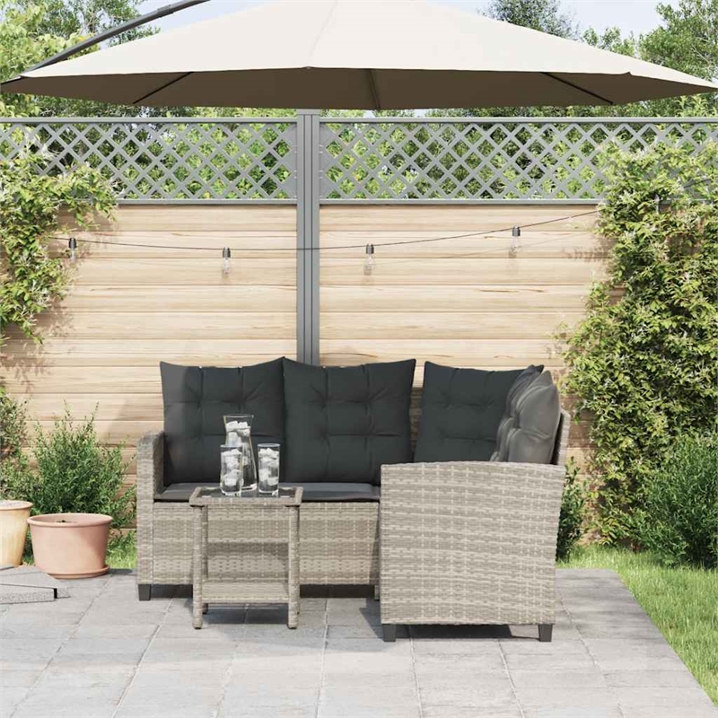 Afuera Living Contemporary Durable Rattan Garden Sofa in Light Gray