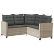 Afuera Living Contemporary Durable Rattan Garden Sofa in Light Gray