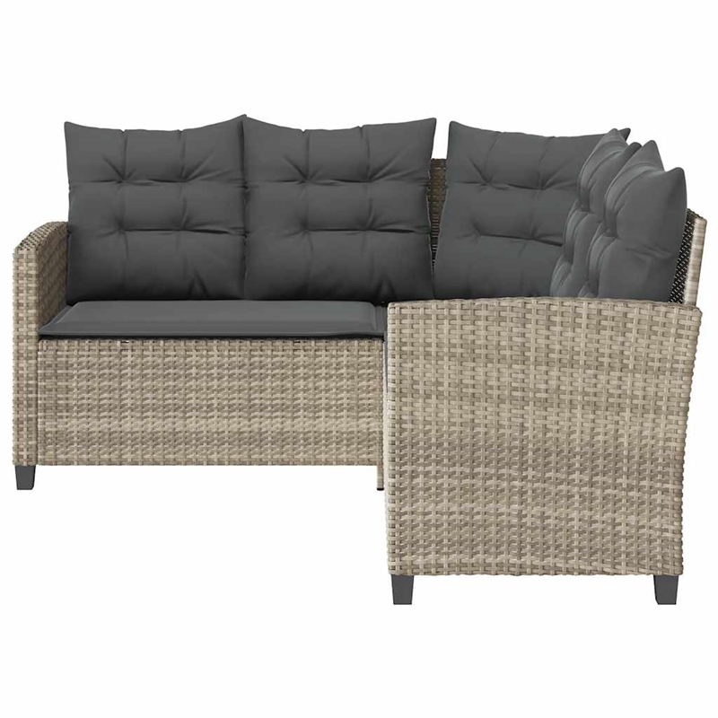 Afuera Living Contemporary Durable Rattan Garden Sofa in Light Gray