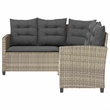 Afuera Living Contemporary Durable Rattan Garden Sofa in Light Gray