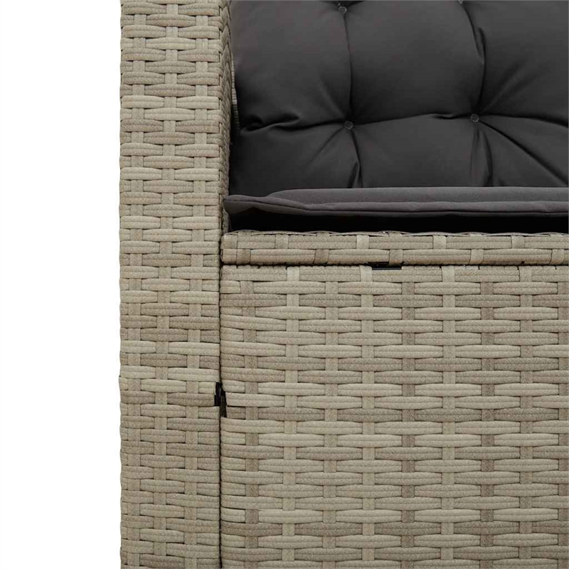 Afuera Living Contemporary Durable Rattan Garden Sofa in Light Gray