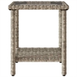 Afuera Living Contemporary Durable Rattan Garden Sofa in Light Gray