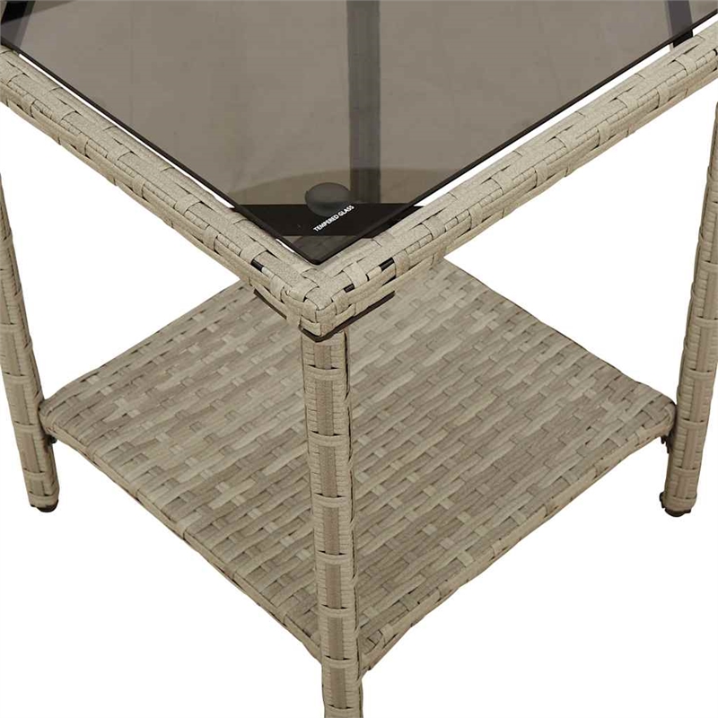 Afuera Living Contemporary Durable Rattan Garden Sofa in Light Gray