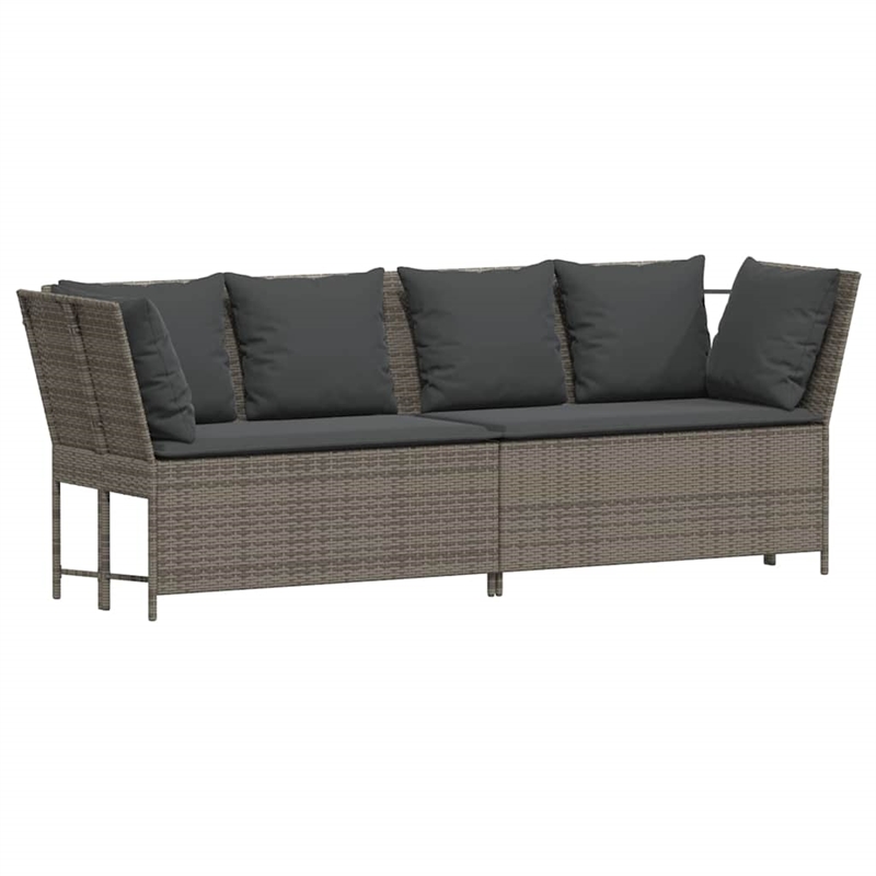 Afuera Living PE Rattan & Powder-Coated Steel & Polyester Garden Sofa in Gray