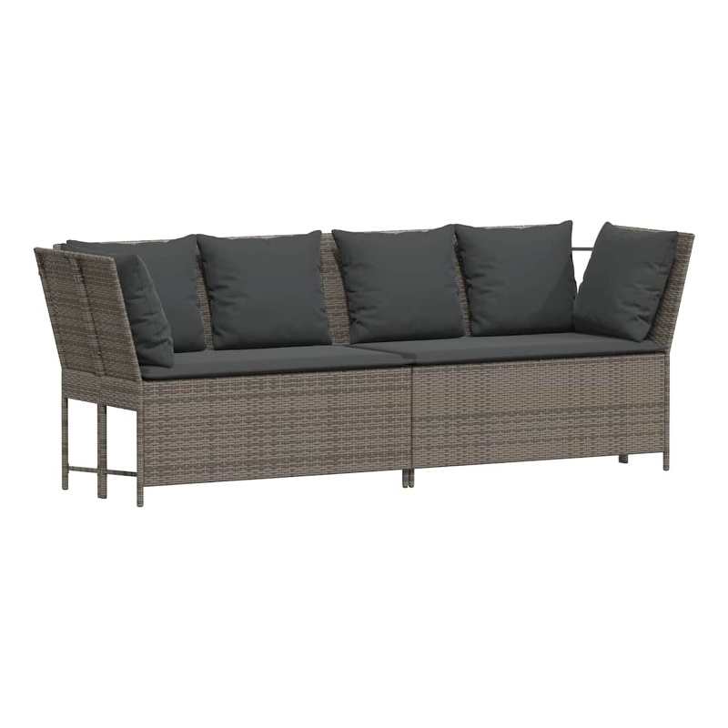Afuera Living PE Rattan & Powder-Coated Steel & Polyester Garden Sofa in Gray