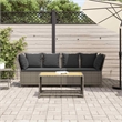 Afuera Living PE Rattan & Powder-Coated Steel & Polyester Garden Sofa in Gray