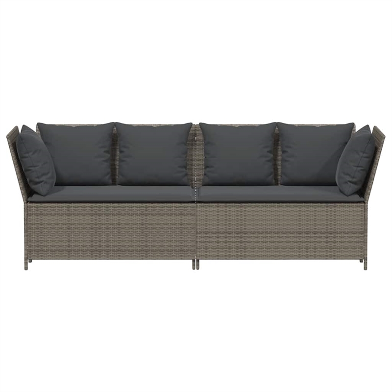 Afuera Living PE Rattan & Powder-Coated Steel & Polyester Garden Sofa in Gray