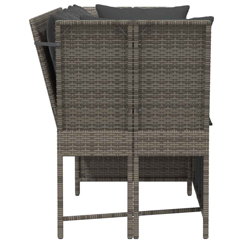 Afuera Living PE Rattan & Powder-Coated Steel & Polyester Garden Sofa in Gray