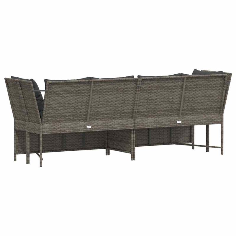 Afuera Living PE Rattan & Powder-Coated Steel & Polyester Garden Sofa in Gray