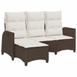Afuera Living Medium Rattan & Powder-Coated Steel Reclining Garden Sofa in Brown