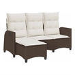 Afuera Living Medium Rattan & Powder-Coated Steel Reclining Garden Sofa in Brown