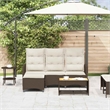 Afuera Living Medium Rattan & Powder-Coated Steel Reclining Garden Sofa in Brown