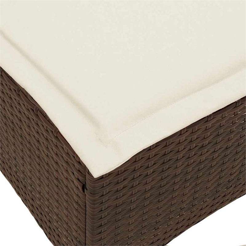 Afuera Living Medium Rattan & Powder-Coated Steel Reclining Garden Sofa in Brown