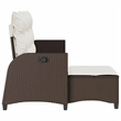 Afuera Living Medium Rattan & Powder-Coated Steel Reclining Garden Sofa in Brown