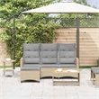 Afuera Living Contemporary Rattan Reclining Garden Sofa in Beige