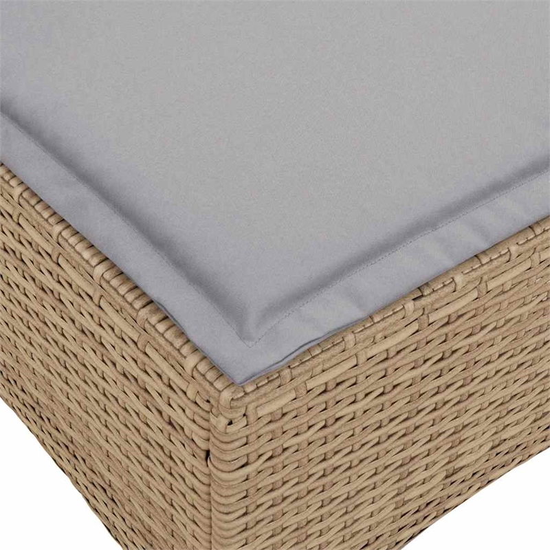 Afuera Living Contemporary Rattan Reclining Garden Sofa in Beige
