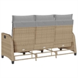 Afuera Living Contemporary Rattan Reclining Garden Sofa in Beige