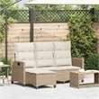 Afuera Living Medium Rattan Reclining Sofa With Adjustable Armrests in Beige