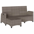 Afuera Living 3-Seater Poly Rattan Reclining Garden Sofa in Gray