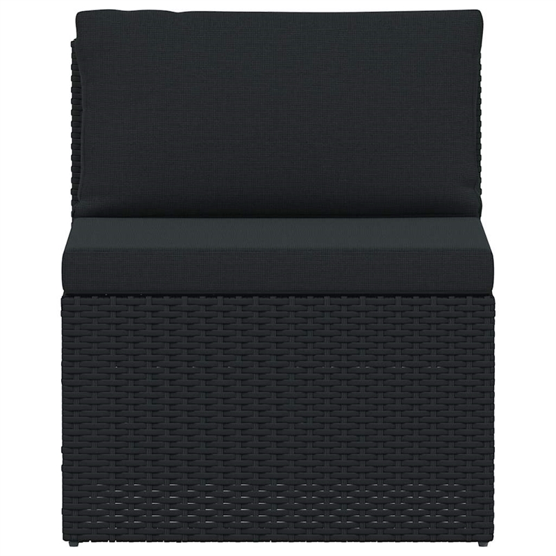 Afuera Living Standard Poly Rattan And Powder-Coated Steel Sofa Set in Black