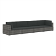 Afuera Living Poly Rattan Patio Sofa With Dark Gray Cushions in Gray