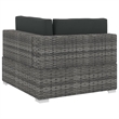 Afuera Living Poly Rattan Patio Sofa With Dark Gray Cushions in Gray