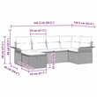 Afuera Living 6 Piece Beige Poly Rattan Garden Sofa Set With Cream Cushions