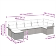 Afuera Living 7 Piece Beige Poly Rattan Garden Sofa Set With Cream Cushions