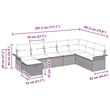 Afuera Living 8 Piece Beige Poly Rattan Garden Sofa Set With Cream Cushions