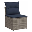 Afuera Living Contemporary Durable Poly Rattan Garden Sofa in Gray