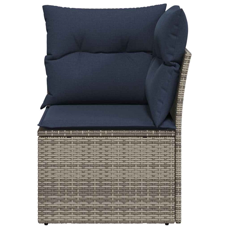 Afuera Living Contemporary Durable Poly Rattan Garden Sofa in Gray