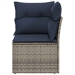 Afuera Living Contemporary Durable Poly Rattan Garden Sofa in Gray
