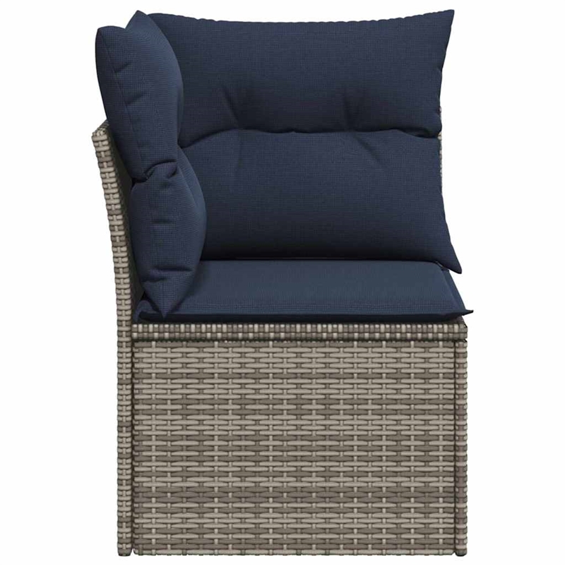 Afuera Living Contemporary Durable Poly Rattan Garden Sofa in Gray
